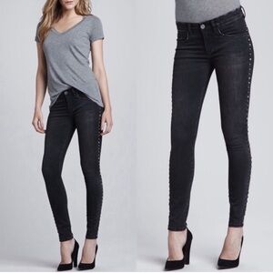 Blank NYC Black Studded Ankle Skinny Jeans